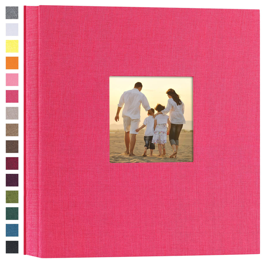 Linen Hardcover Photo Album 4x6 1000 Photos Large Capacity for Family Wedding Anniversary Baby Vacation (Rose Red, 1000 Pockets)