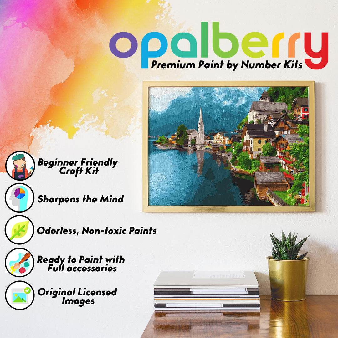 Paint by Numbers for Adults Framed Canvas - Adult Paint by Number Kits on Canvas - Paint by Number for adults Frame - DIY Painting by Numbers for Adults - Number Painting for Adults Lakeside