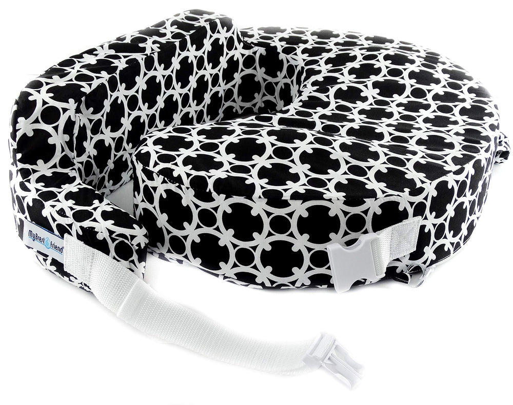 Original Nursing Pillow Cover - Slipcovers for Baby - Adjustable Fit, Easy Care, Durable - Original Nursing Pillow Not Included, Black and White Marina