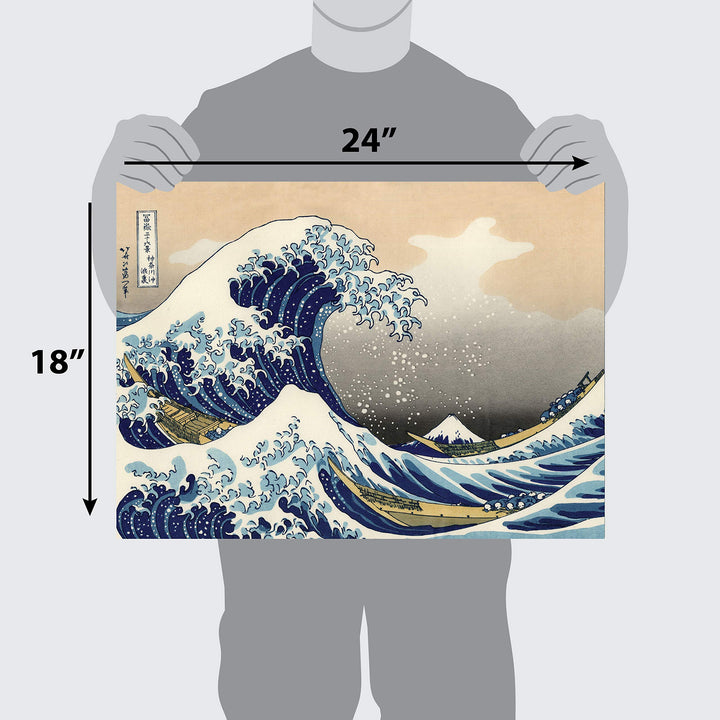 2 Pack - The Great Wave Off Kanagawa by Katsushika Hokusai & Stormy Sea at the Naruto Rapids by Ando Hiroshige - Japanese Fine Art Wall Posters (LAMINATED, 18 x 24)