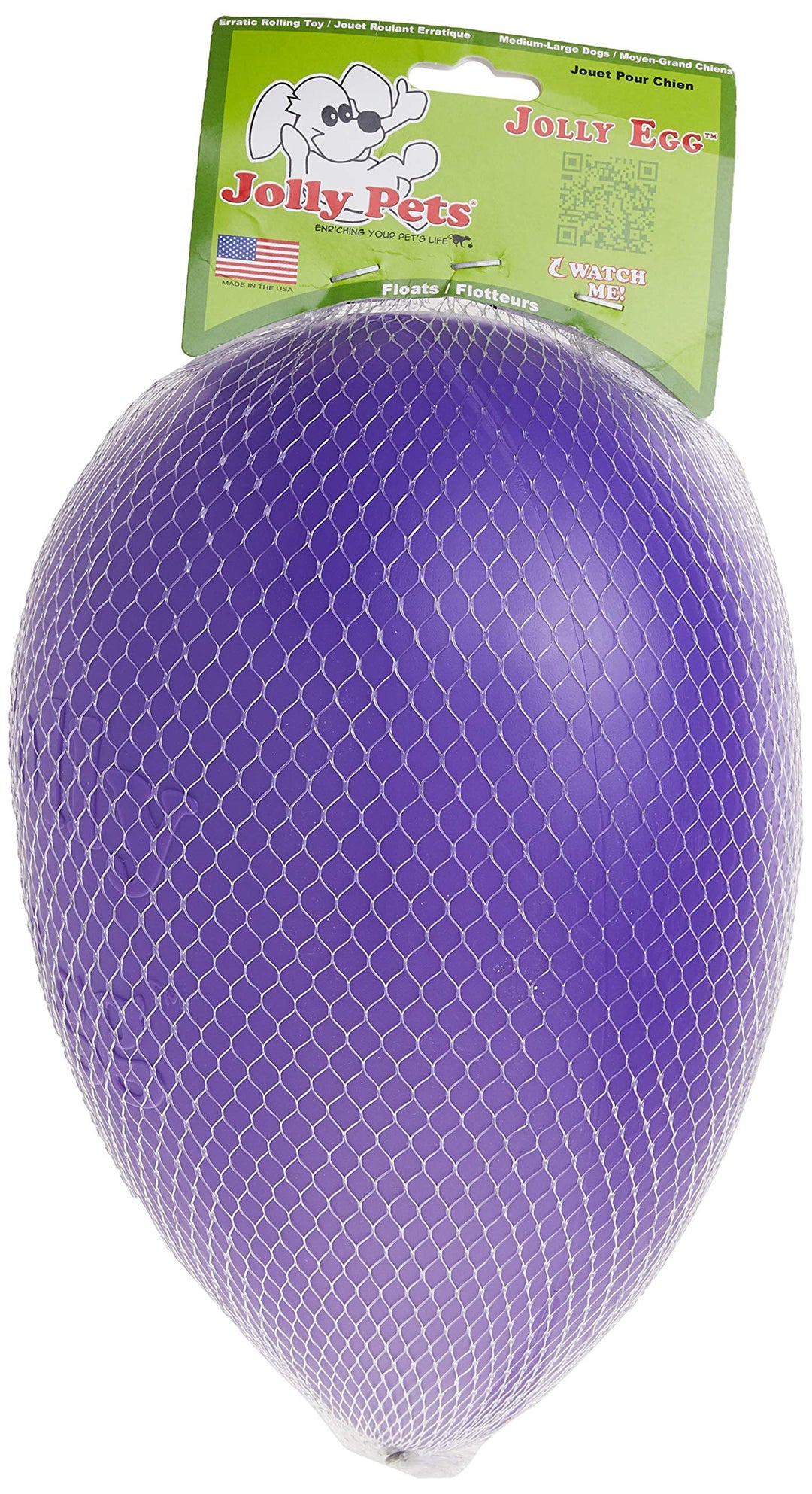 Jolly Egg Dog Toy, 12 Inches/Large, Purple