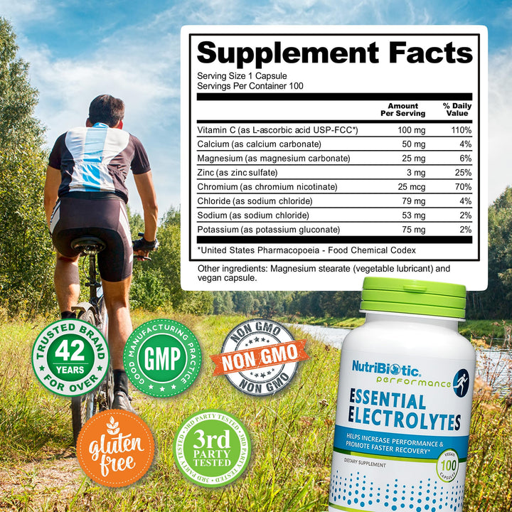 Essential Electrolytes, 100 Ct Capsules | Supports Increased Performance & Faster Recovery | Pharmaceutical Grade Vitamin C with Electrolytes for Rehydration | Vegan, Gluten-Free & Non-GMO
