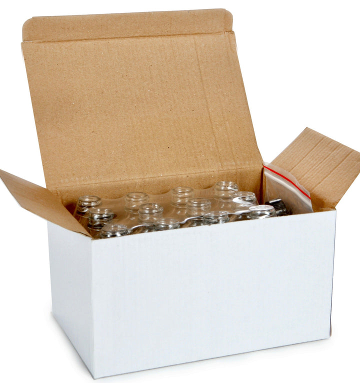, 12, Clear, 2 oz Glass Bottles, with Lids