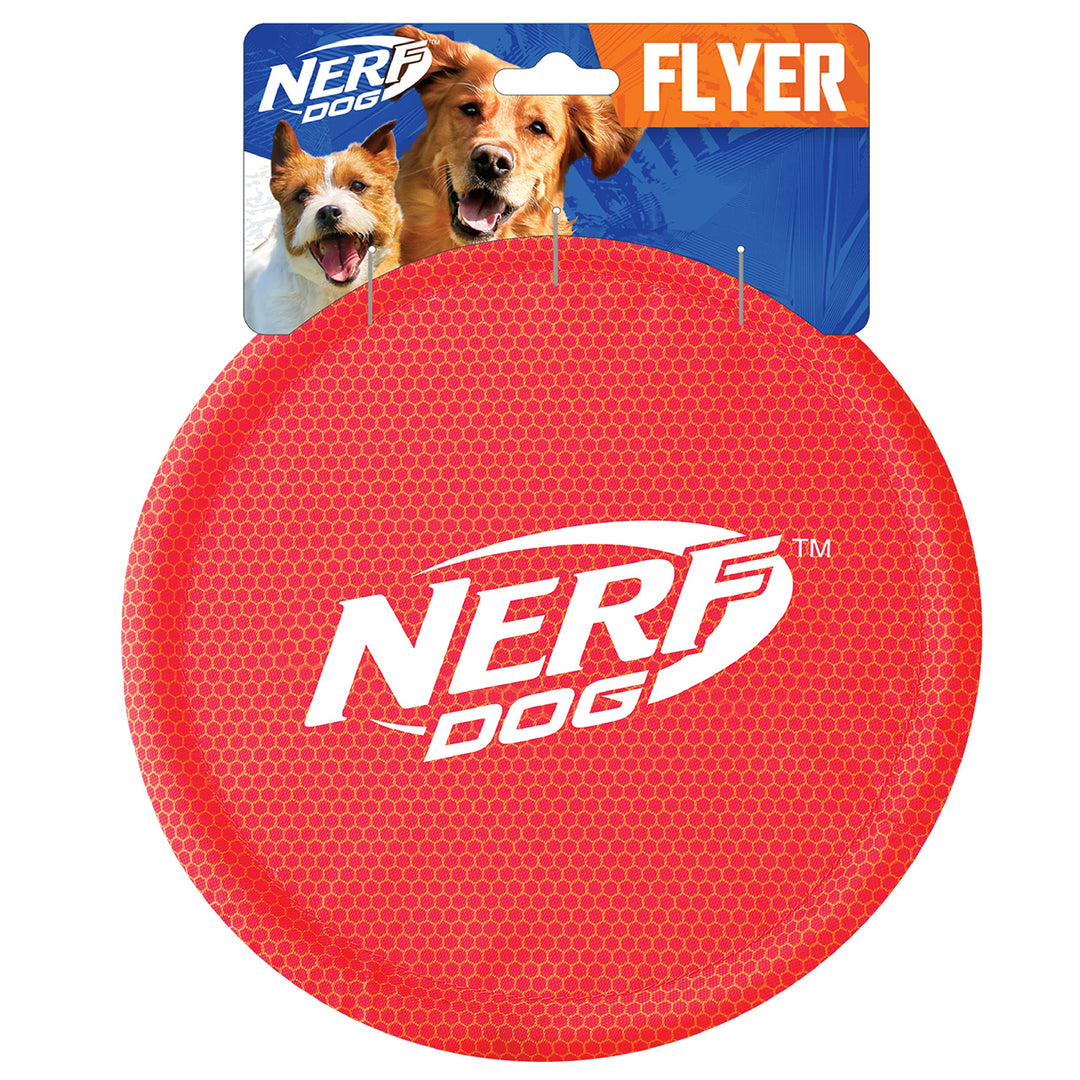 Nylon Flyer Dog Toy, Flying Disc, Lightweight, Durable and Water Resistant, Great for Beach and Pool, 9 inch diameter, for Medium/Large Breeds, Single Unit, Red