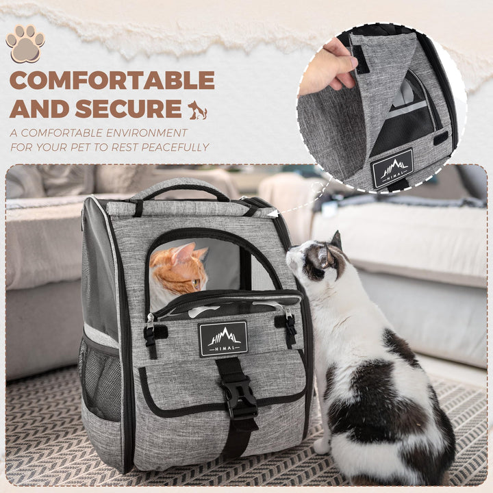 Pet Carrier Backpack for Dogs and Cats,Puppies,Ventilated Design Breathable Dog Carrier Backpack,Cat Bag for Hiking Travel Camping Outdoor Use,Gray