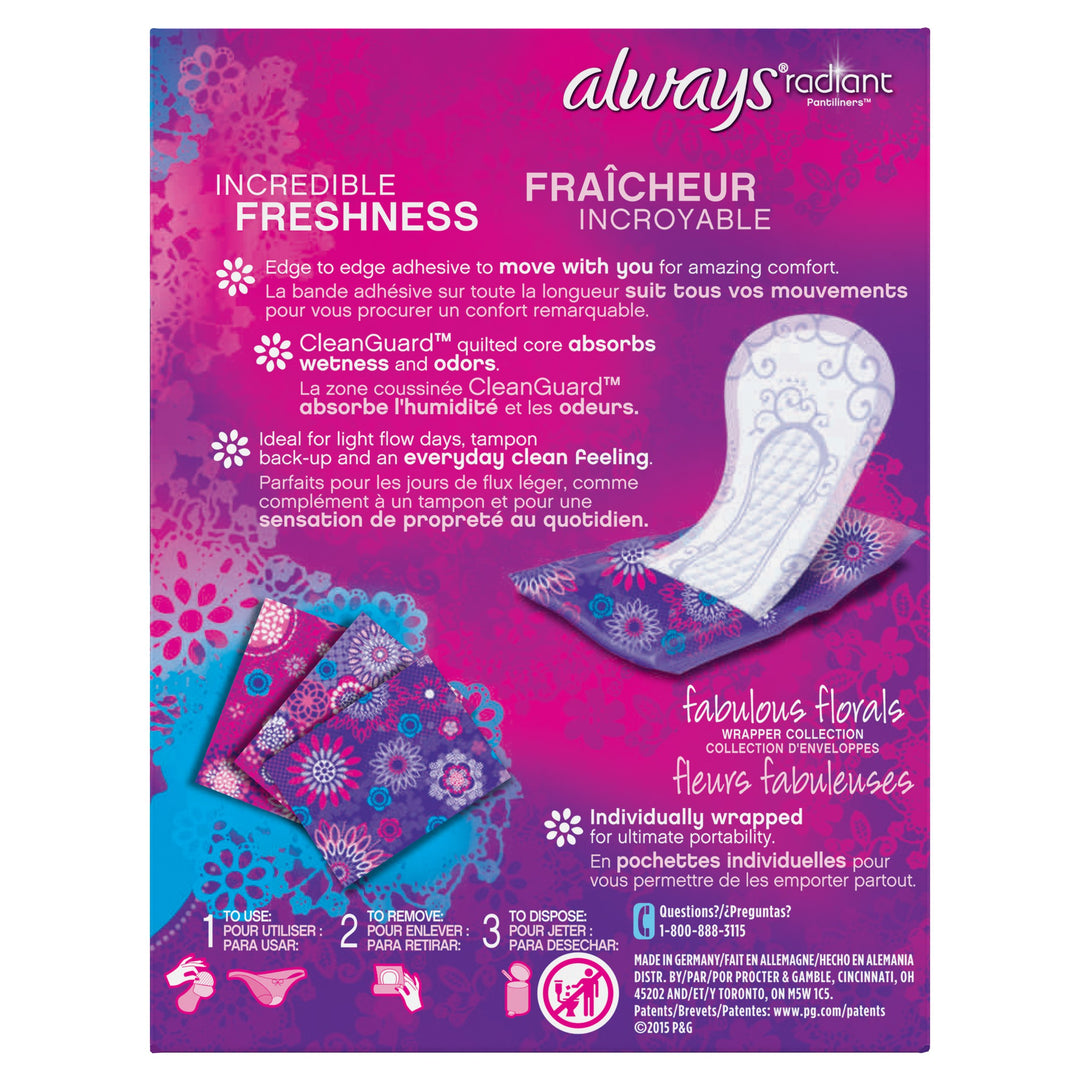 Radiant Pantiliners Regular Unscented 48 Count