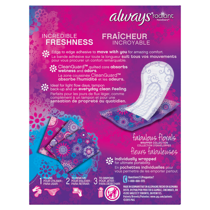 Radiant Pantiliners Regular Unscented 48 Count