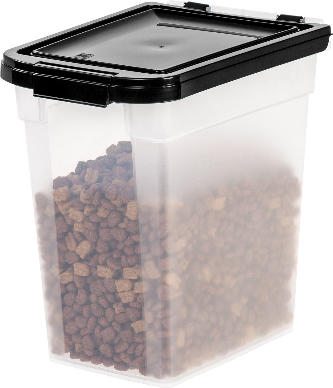 USA WeatherPro Airtight Pet Food Storage Container, Up to 10 lbs, for Dog Cat Bird and Other Pet Food Storage Bin, Keep Fresh, Translucent Body, BPA Free, Clear/Black