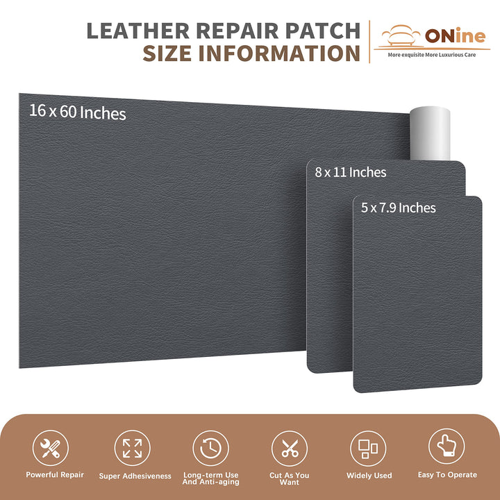 Leather Repair Patch,Self-Adhesive Couch Patch,Multicolor Available Scratch Leather 8X11 Inch Peel and Stick for Sofas, Car Seats Hand Bags Jackets(Grey 2.0)