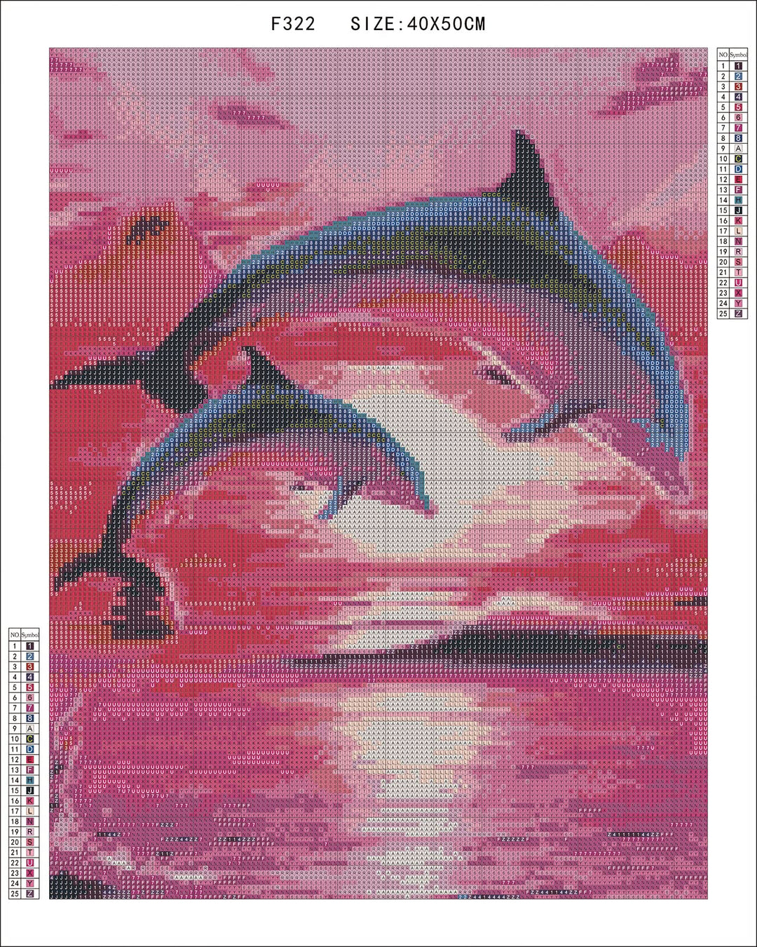 Valentine's Day Diamond Art Painting Kits for Adults, Square Full Drill Diamond Art Painting Art Kits for Home Wall Decor Pink Jumping Dolphins 16x20 Inch