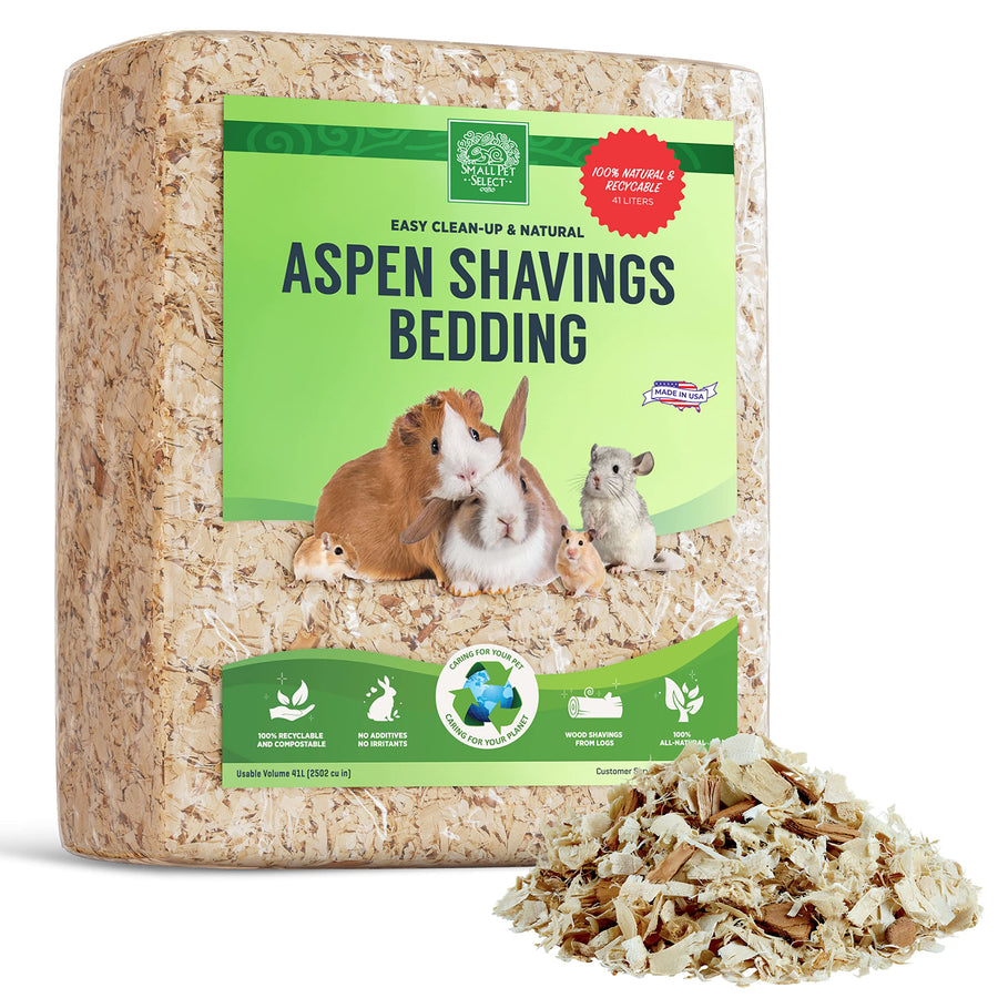 Premium Natural Aspen Bedding, Animal Bedding for Small Indoor and Outdoor Pets, Made in The USA, Size 41 L Pack