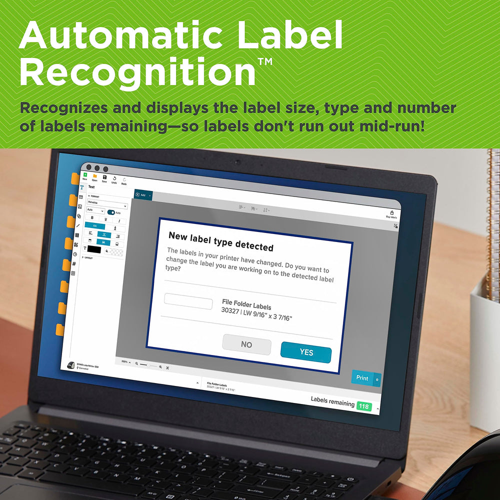 LabelWriter 550 Turbo Label Printer, Label Maker with High-Speed Direct Thermal Printing, Automatic Label Recognition, Prints Variety of Label Types Through USB or LAN Network Connectivity