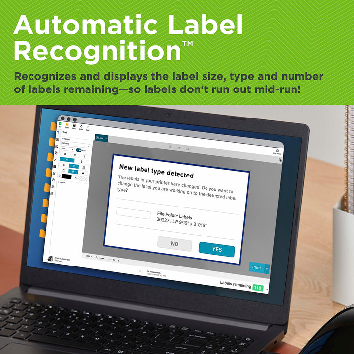 LabelWriter 550 Turbo Label Printer, Label Maker with High-Speed Direct Thermal Printing, Automatic Label Recognition, Prints Variety of Label Types Through USB or LAN Network Connectivity