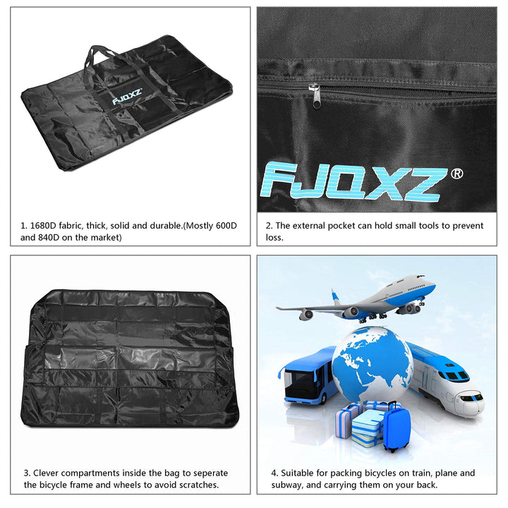 Folding Bike Travel Bag Bicycle Carrier Case Outdoors Cycling Transport Carrying Bag for 26inch Bikes (Black, 26 inch)