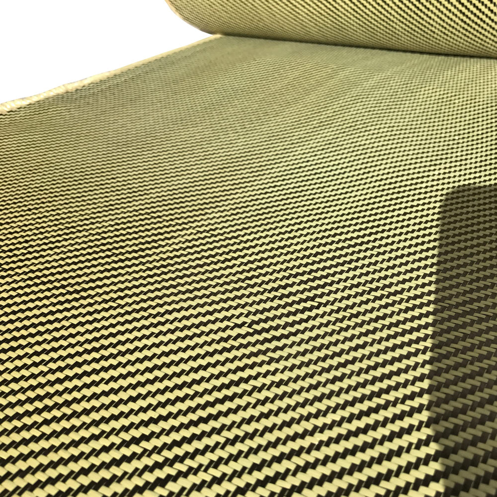 - 1 Meter Wide (39.8 in) - Carbon Fiber Aramid Fabric - Yellow - 3K - 240g/meter - Twill Weave Wide Hemmed Fabric for Repair, DIY Projects