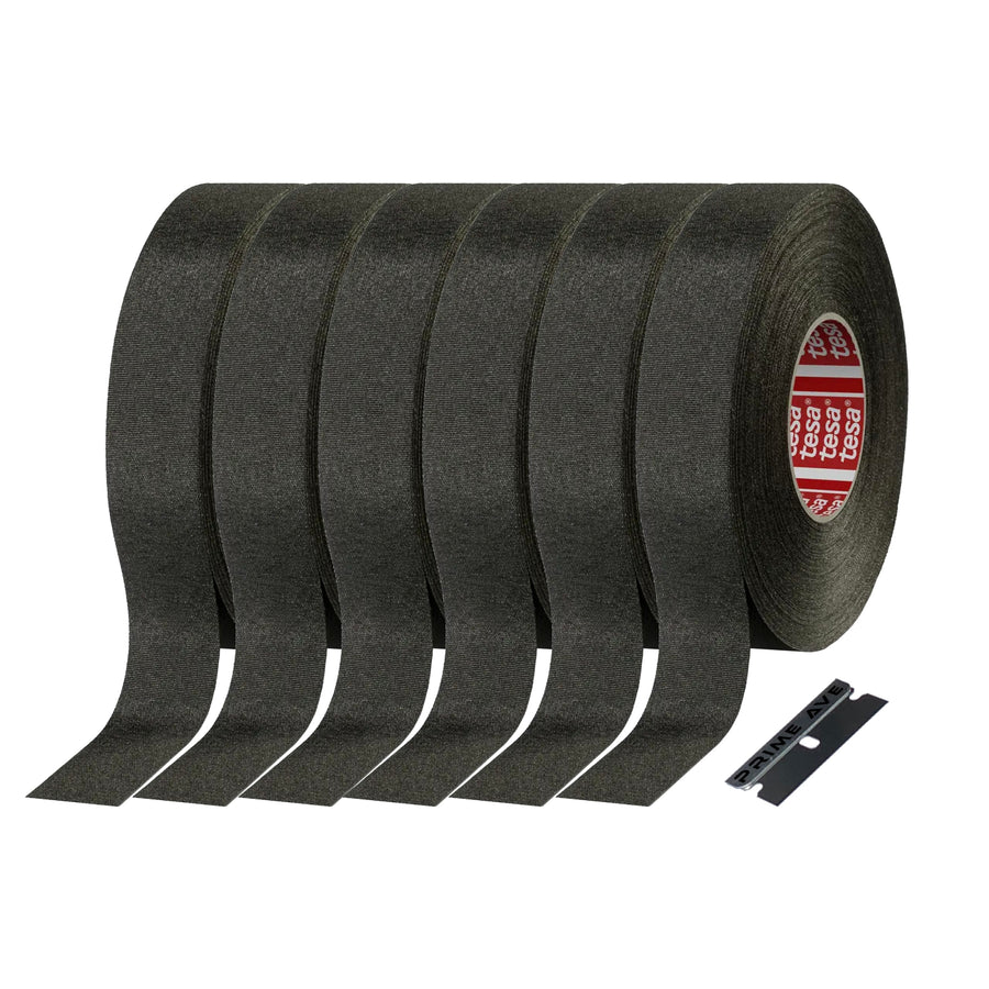 Razor + (6) Tesa 51036 High Heat Electrical Tape for Wire Harness, Cables for Automotive Engine, Protect Against High Temperature, Abrasion, Chemical & Fluid
