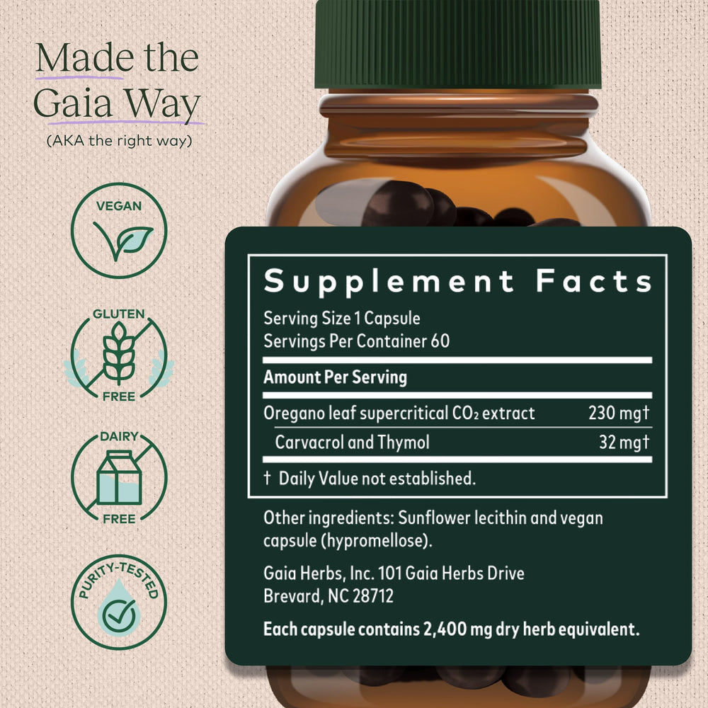 Oil of Oregano - Immune and Antioxidant Support Supplement to Help Sustain Overall Well-Being - with Oregano Oil, Carvacrol, and Thymol - 60 Vegan Liquid Phyto-Capsules (30-Day Supply)