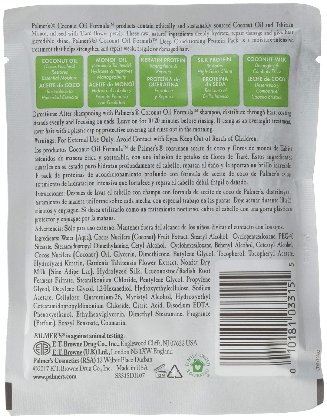 Palmer's Coconut Oil Deep Conditioning Protein - 2.1 Ounce (Pack of 2)