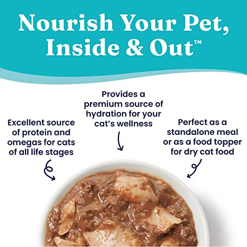 Wet Cat Food Shreds in Gravy - Canned Cat Food Made w/Real Tuna - Five Oceans Grain Free - 24ct/3oz Can