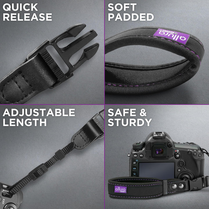Camera Wrist Strap - Rapid Fire Secure Camera Sling Strap, Camera Straps for Photographers Compatible W/DSLR & Mirrorless - Camera Hand Strap W/Quick Release Camera Strap Dual System