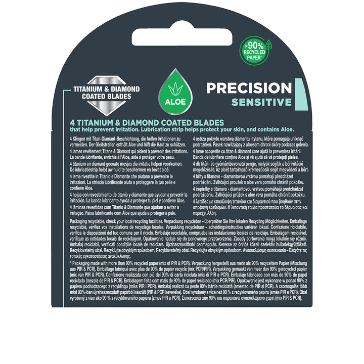 Sword Quattro Titanium Sensitive Razor Blades, 4 Blades