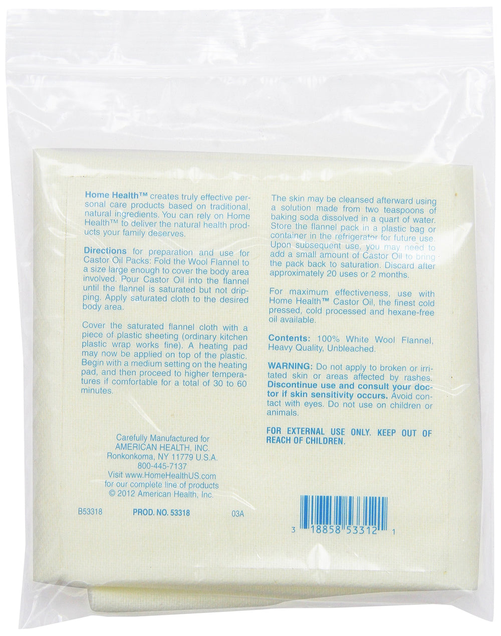 Wool Flannel - Large Size, 18 x 24 - 100% White Wool, Extra Thick Weave, Unbleached, No Synthetics, For Castor Oil Packs, Reusable - Cruelty-Free, Eco-Friendly