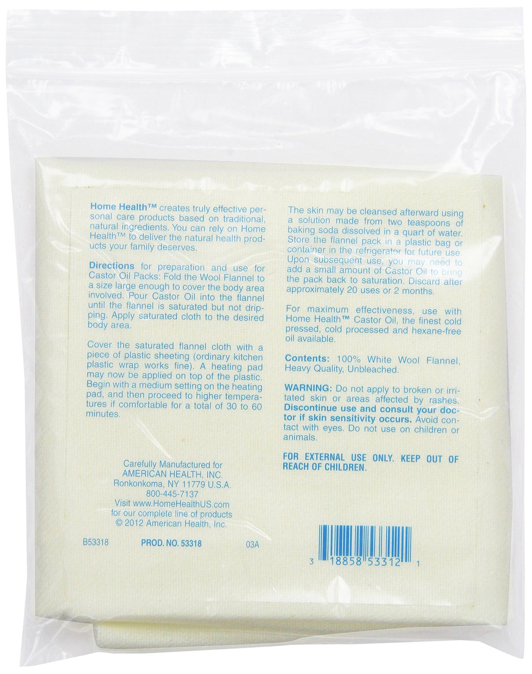Wool Flannel - Large Size, 18 x 24 - 100% White Wool, Extra Thick Weave, Unbleached, No Synthetics, For Castor Oil Packs, Reusable - Cruelty-Free, Eco-Friendly