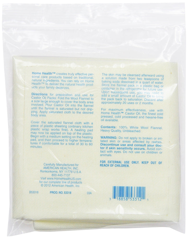 Wool Flannel - Large Size, 18 x 24 - 100% White Wool, Extra Thick Weave, Unbleached, No Synthetics, For Castor Oil Packs, Reusable - Cruelty-Free, Eco-Friendly