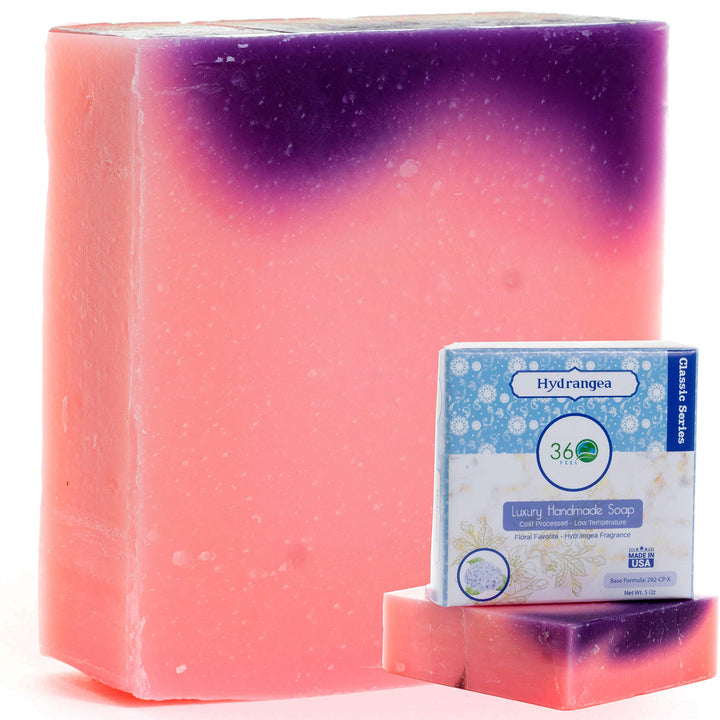 Hydrangea Soap -5oz Castile Handmade Soap bar - Hydrangea Floral fragrance- Pure Lavender Essential Oil Natural Soaps- Great as Anniversary Wedding Gifts Christmas stocking stuffer