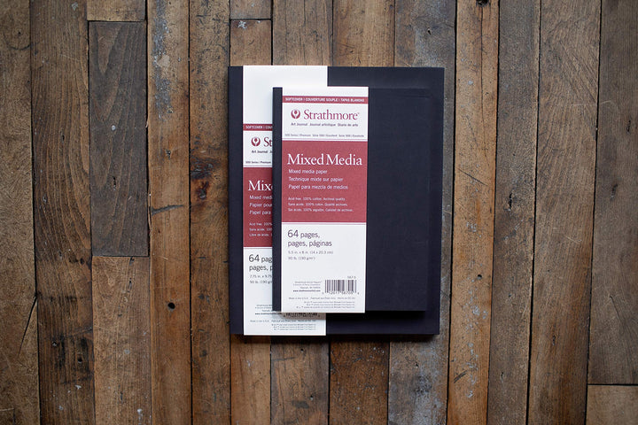 567-7-1 Softcover Mixed Media Art Journal, 7.75 x 9.75, White, 64 Pages