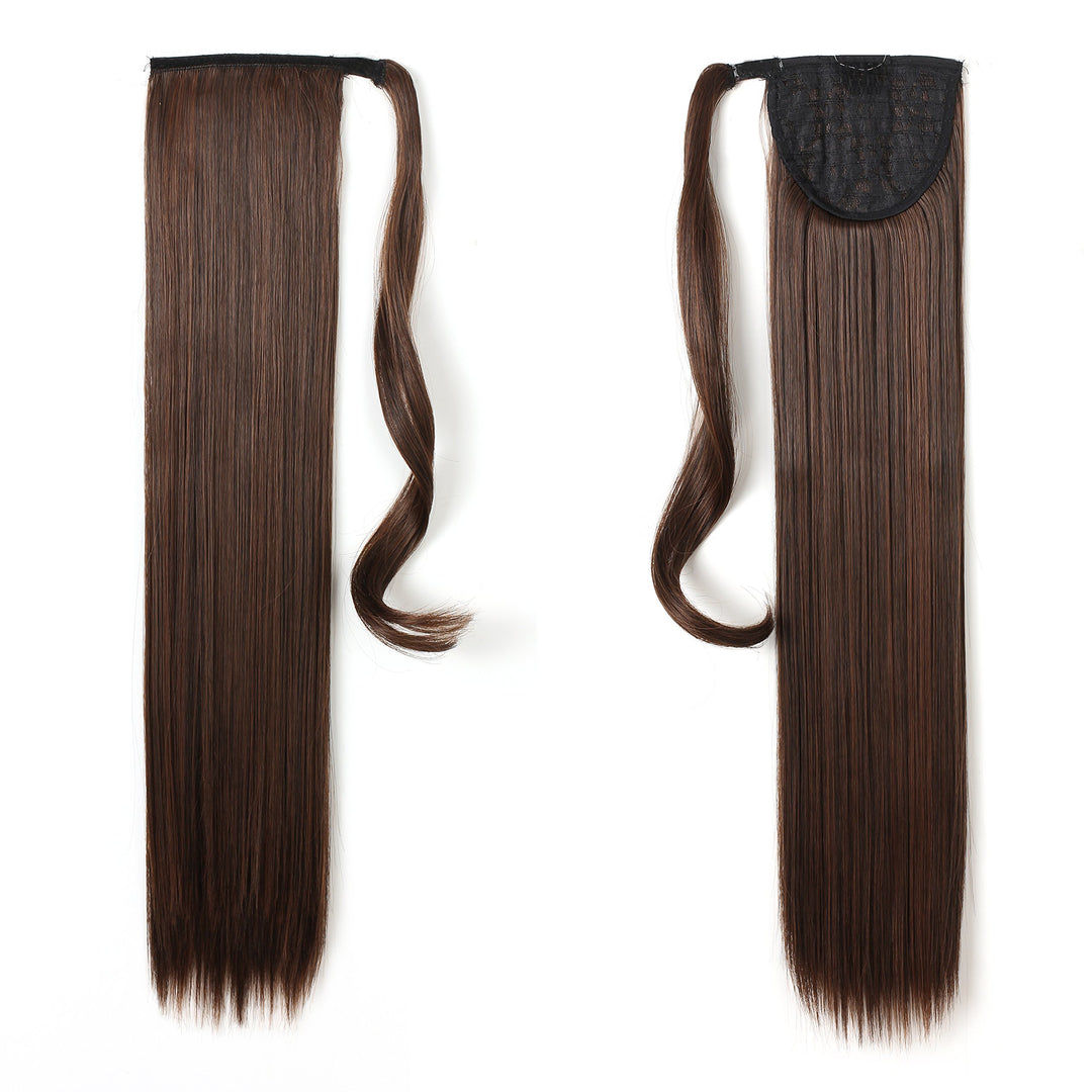 2/30 : OneDor 24 Straight Wrap Around Ponytail Extension for Woman Synthetic Hair 120g-130g (2/30)