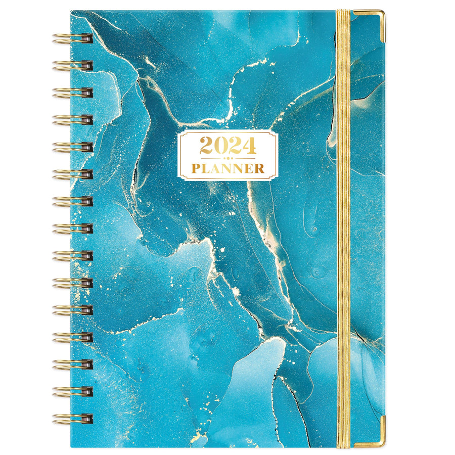 2024 Planner - Planner 2024 with Tabs, January 2024 - December 2024, Weekly and Monthly Planner 2024 with Back Pocket, 6.1 x 8.7, Blue Waterink