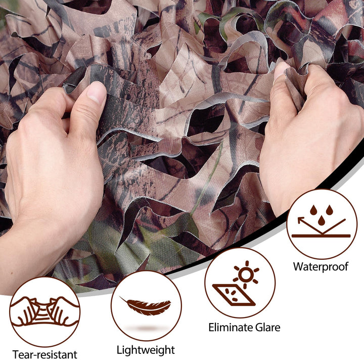 Camouflage Netting,Military Camo Tarp Mesh Net,Great for Party Decoration,Duck Hunting Blind,Car Cover(Camo Bionic Leaves 6.5ftx5ft)