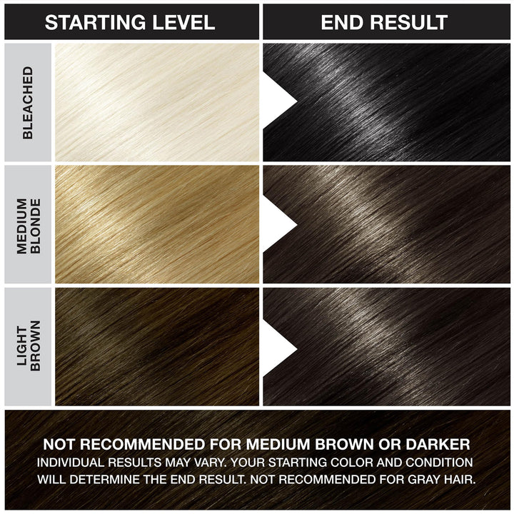 Ebony Semi Permanent Conditioning Hair Color, Non-Damaging Hair Dye, Vegan, PPD and Paraben Free, Transforms to Vibrant Hair Color, Easy To Use and Apply Hair Tint, lasts up to 35 washes, 3.5oz