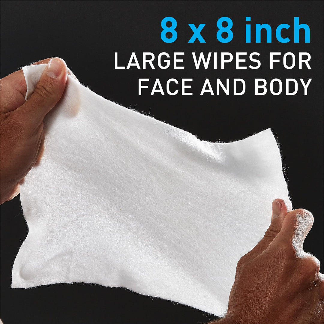 Ignite Mens Body Wipes, Shower Wipes With Bold Energizing Scent, 10 Wipes, Great for After Gym Wipes, Camping Wipes, Travel wipes, Extra Thick 8 X 8 Wipes