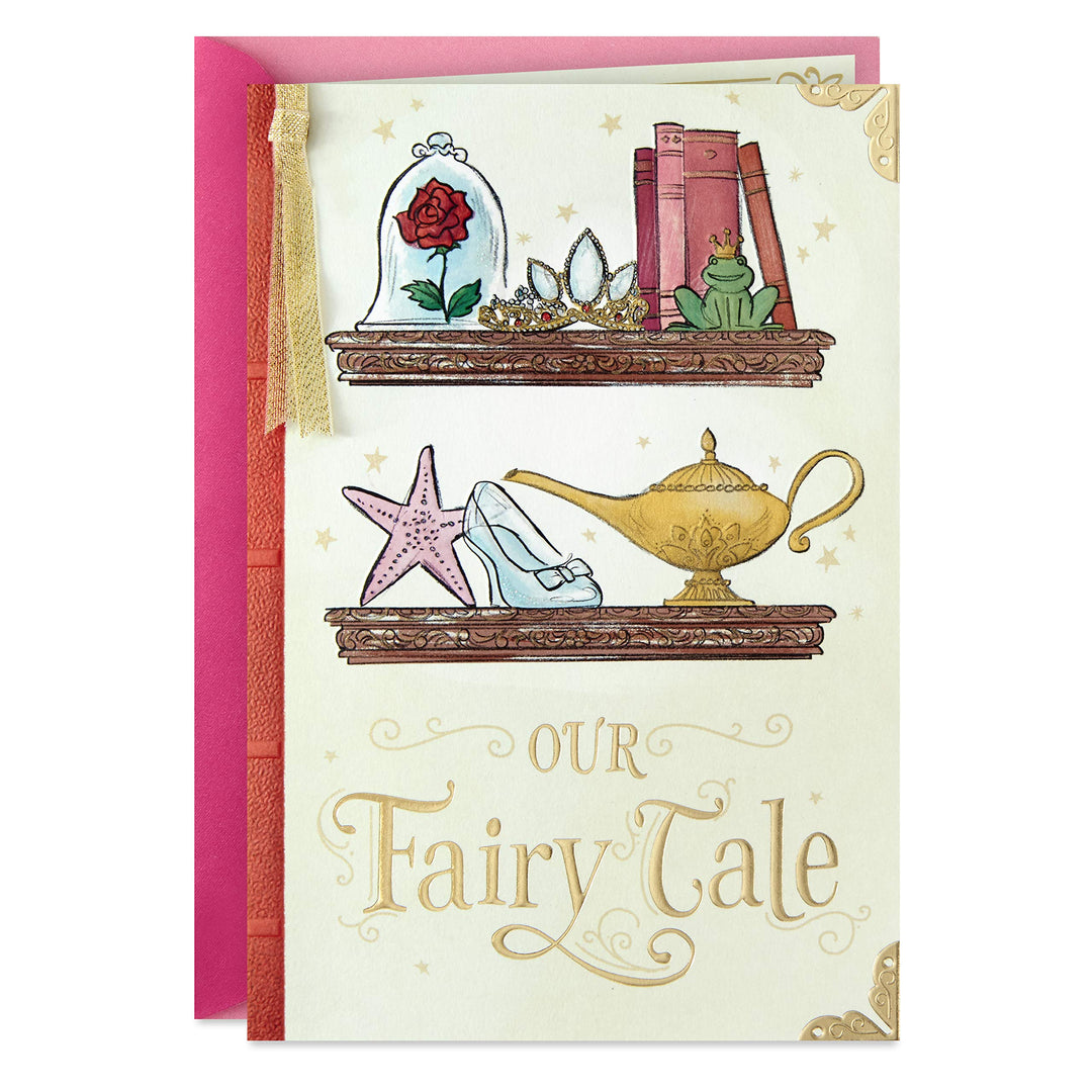 Disney Valentines Day Card for Husband, Wife, Boyfriend, Girlfriend (Our Fairy Tale) Anniversary Card, Love Card