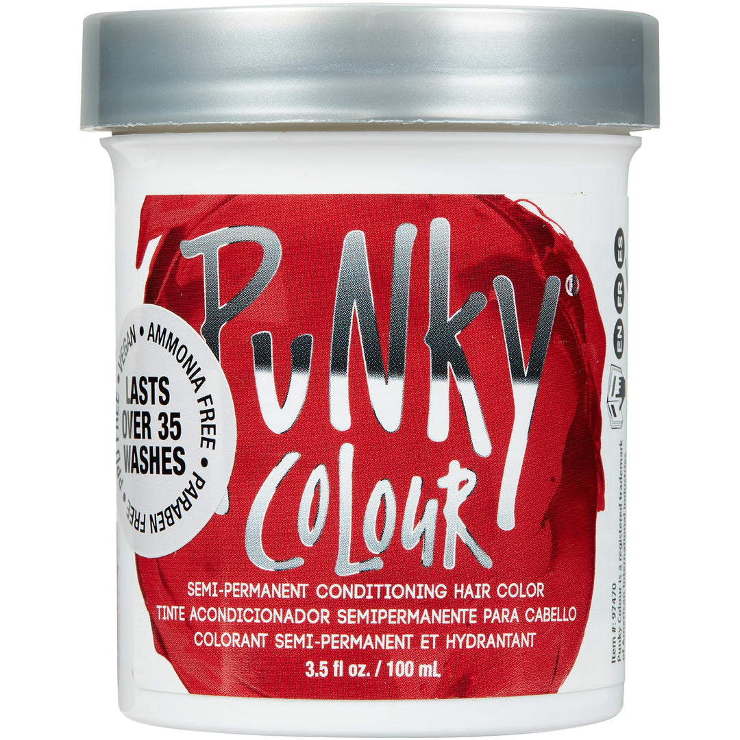 Vermillion Red Semi Permanent Conditioning Hair Color, Vegan, PPD and Paraben Free, lasts up to 25 washes, 3.5oz