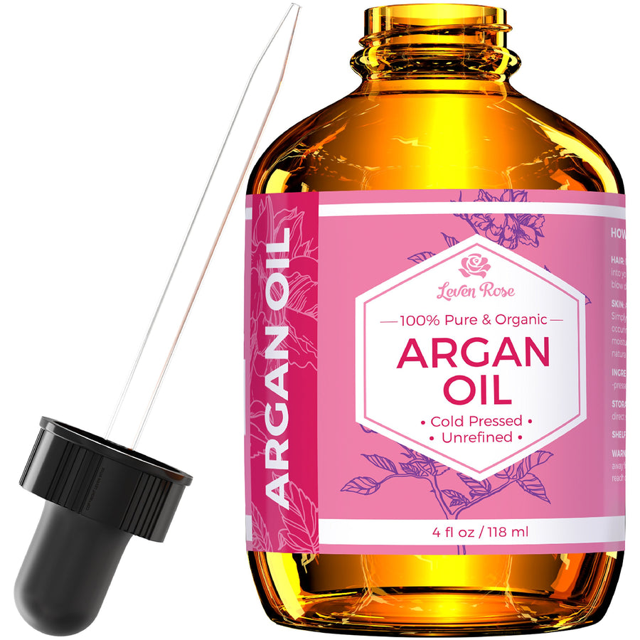 Argan Oil for Face, Hair and Skin - 4 oz 100% Pure Moroccan Cold-Pressed Organic
