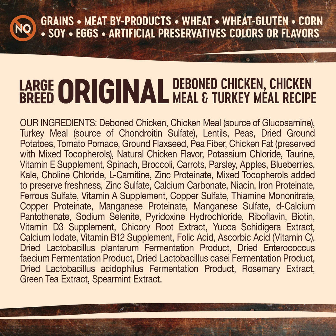 CORE Grain-Free High-Protein Large Breed Adult Dry Dog Food, Made in USA with Real Chicken & Natural Ingredients, With Glucosamine & Chondroitin to Support Joint Health (26-Pound Bag)