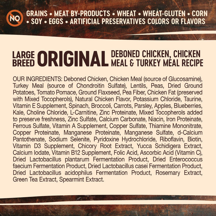 CORE Grain-Free High-Protein Large Breed Adult Dry Dog Food, Made in USA with Real Chicken & Natural Ingredients, With Glucosamine & Chondroitin to Support Joint Health (26-Pound Bag)