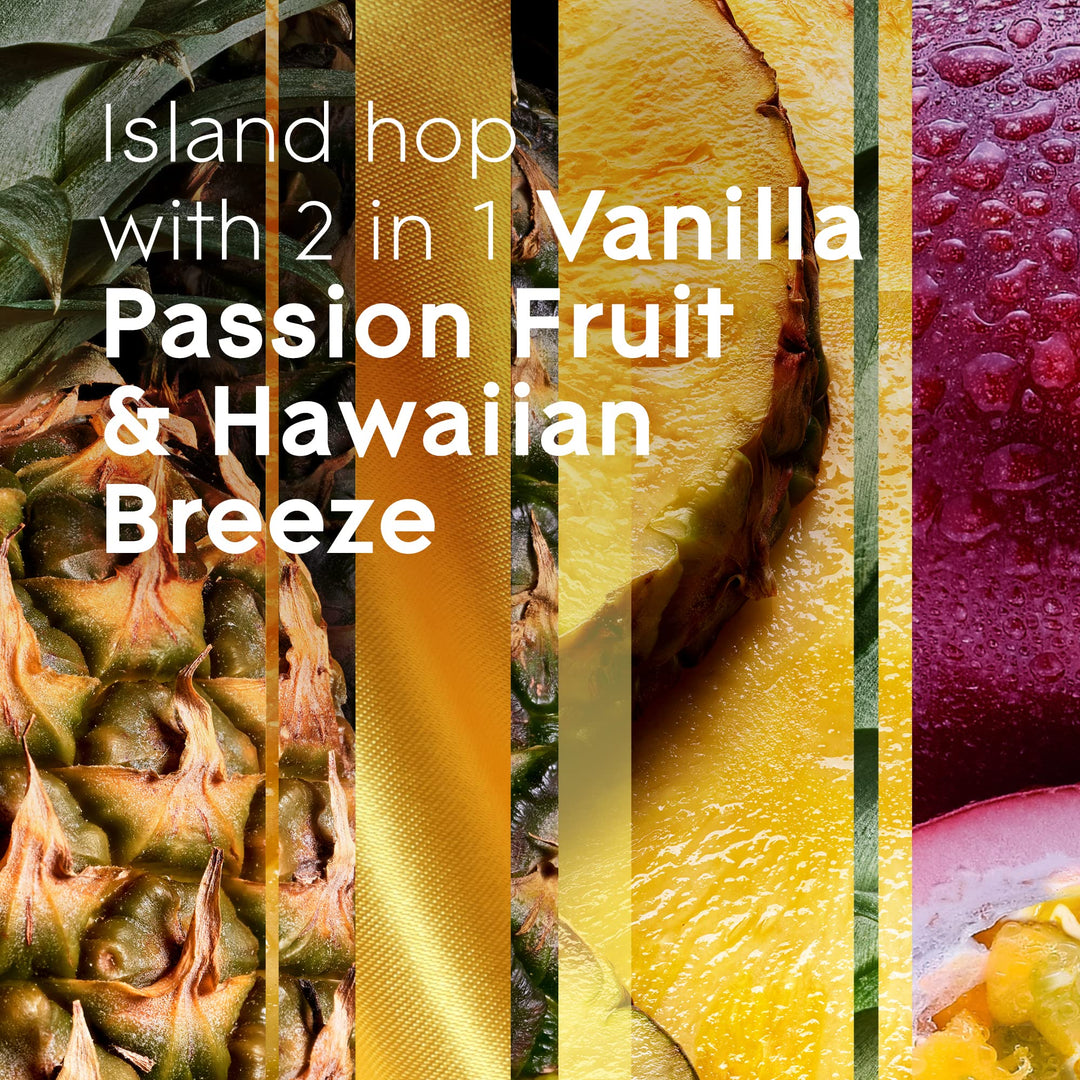 Candle Jar, Air Freshener, 2in1, Vanilla Passion Fruit + Hawaiian Breeze, 3.4 Oz