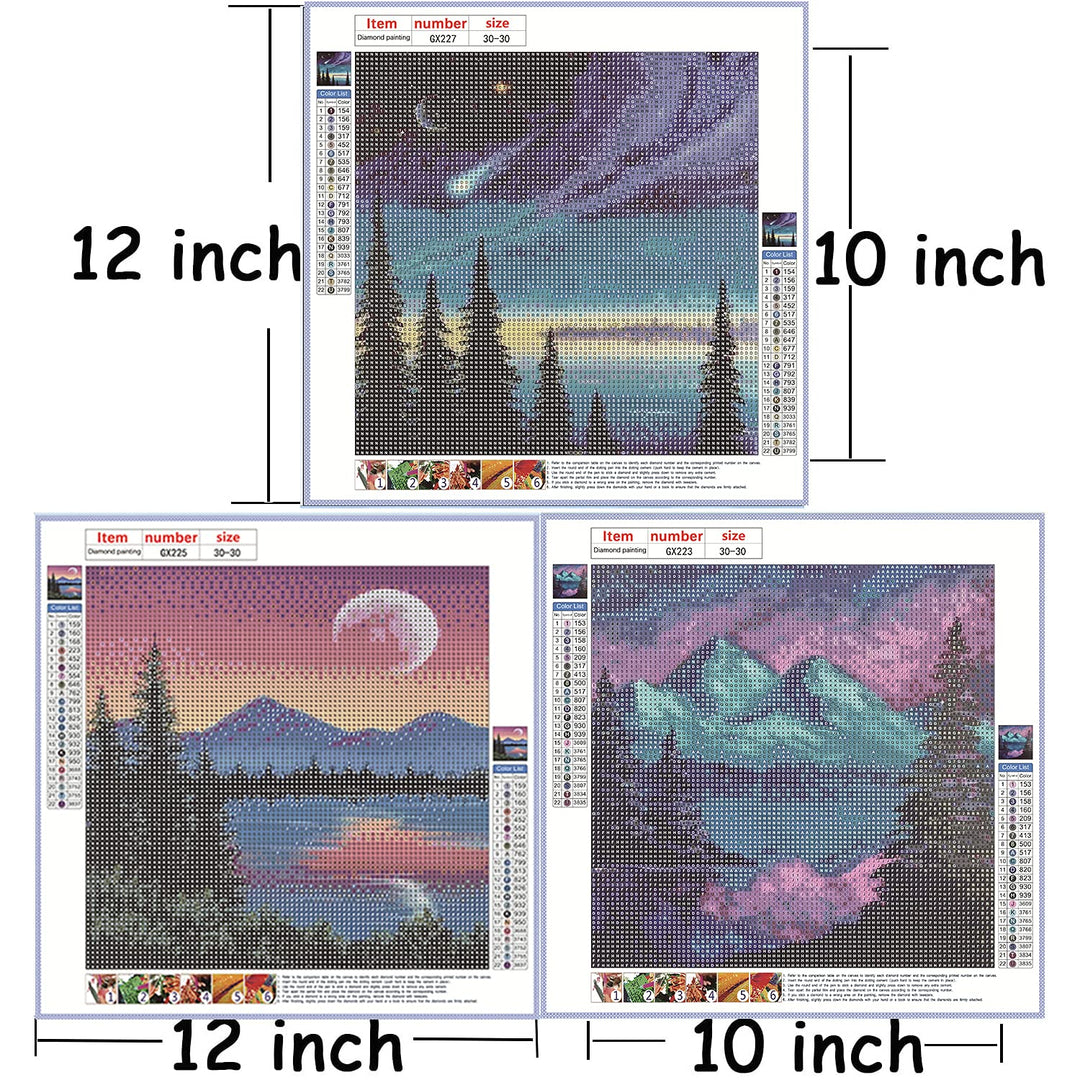 9 Pack Diamond Painting,DIY 5D Diamond Painting Kits for Adults & Kids,Diamond Art Kits for Adults Full,12x12 inch