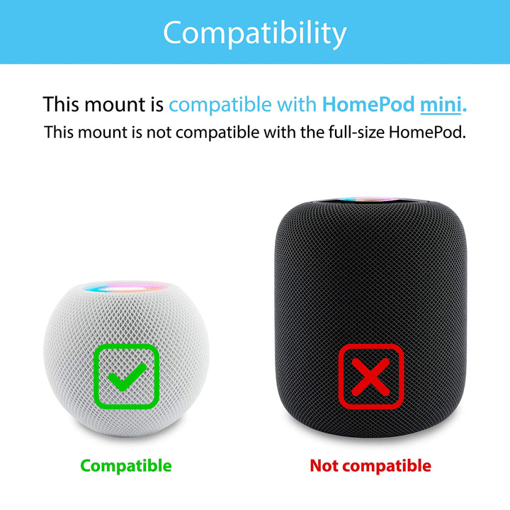 Compatible with HomePod Mini – Hole-Free Design Eliminates The Need to Drill Holes in Your Wall (Premium Black – Hole-Free Mount)