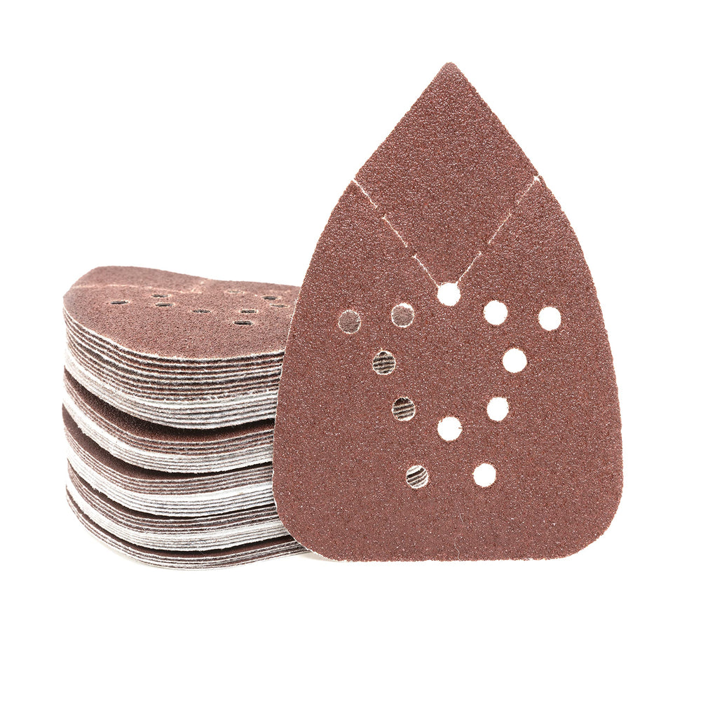 11272A 50pc Hook & Loop Mouse Sandpaper Assortment 60, 80, 120, 150, 220 Grit Sanding Pads for Mouse Sander, Mouse Sander Sandpaper, Triangle Sanding Pads, Mouse Sander Pads, Mouse Sander Paper