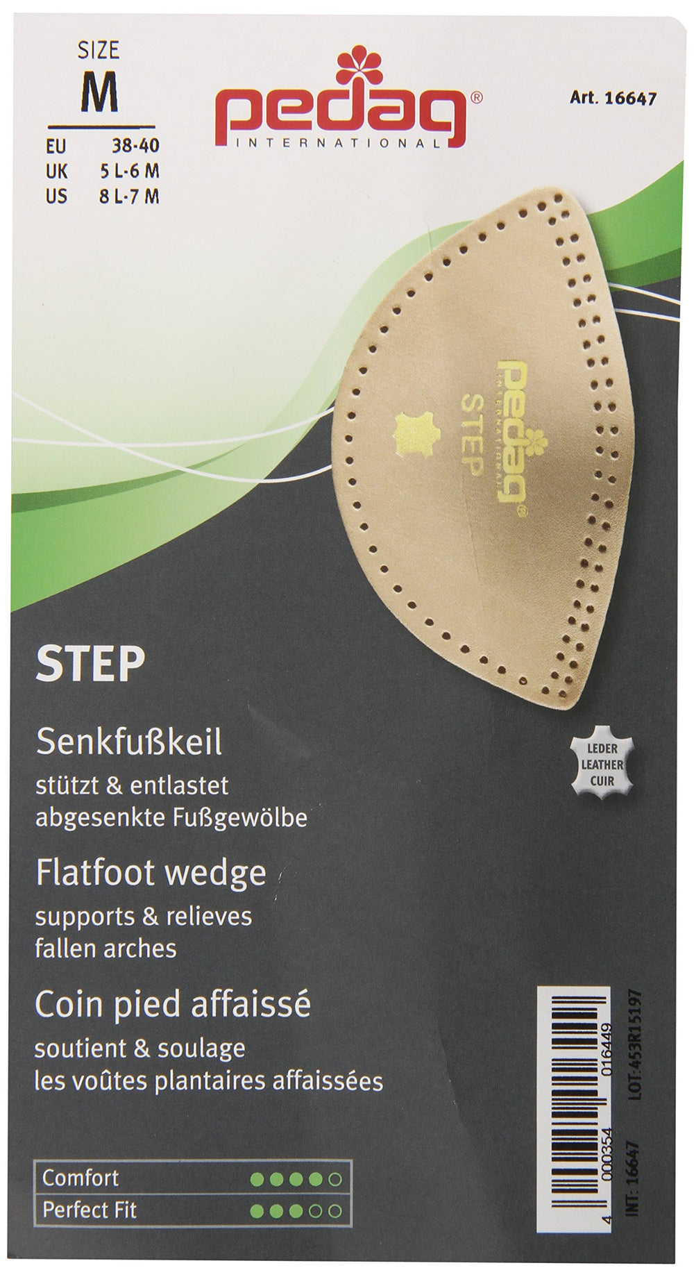 Step 16647 Symmetrical Self Adhesive Arch Support Inserts, Tan Leather, Medium