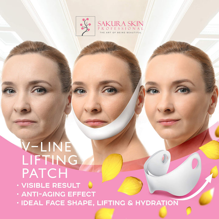 V shape lifting up Face Mask Chin Up Patch Double Chin Reducer Chin Contour Tightening Firming Face Lift Tape Mask V-Line Neck Lifting Patches V Shaped Slimming Face Mask 5 pcs