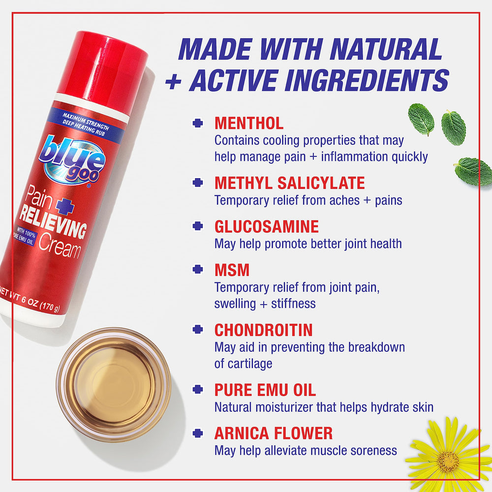Blue Goo - Deep Heating Pain Relief Cream With Pure Emu Oil 6 Oz. 110817