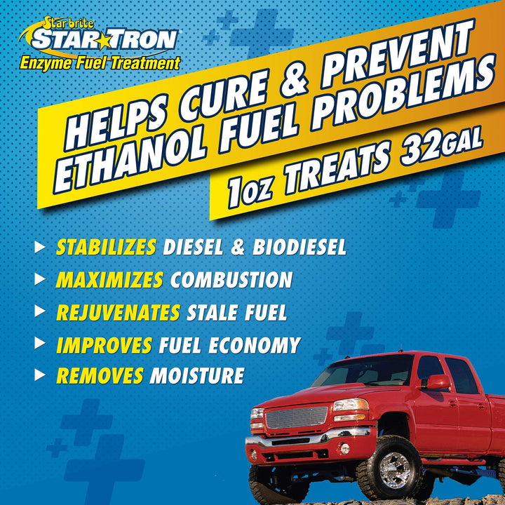 Star Tron Enzyme Fuel Treatment - Super Concentrated Diesel Formula - 1 oz. Treats 32 Gallons - 8 OZ (093108SS)