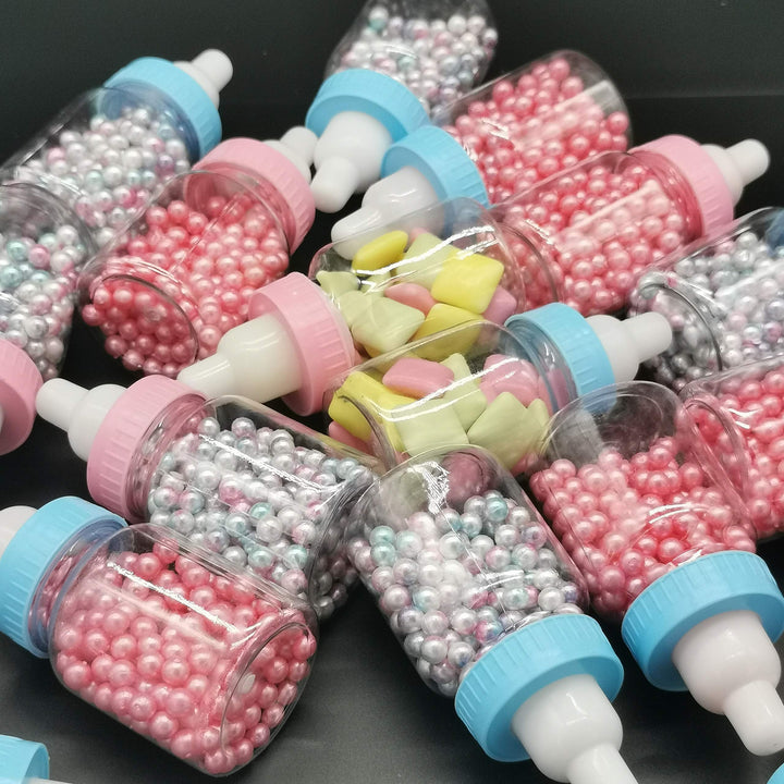 Bottles with Removable Pink Tops for Baby Showers, Parties, and Favors (24 Pink)