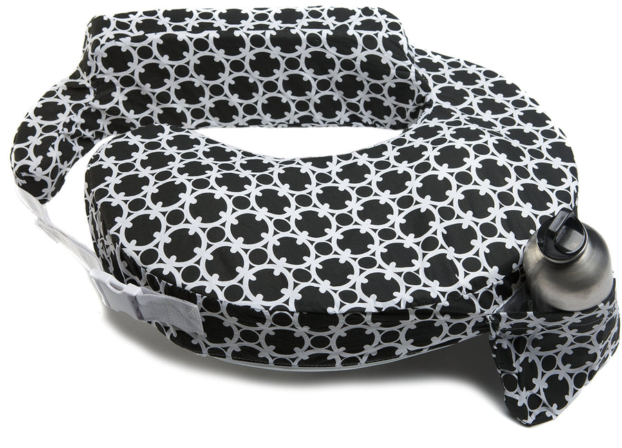 Original Nursing Pillow Cover - Slipcovers for Baby - Adjustable Fit, Easy Care, Durable - Original Nursing Pillow Not Included, Black and White Marina